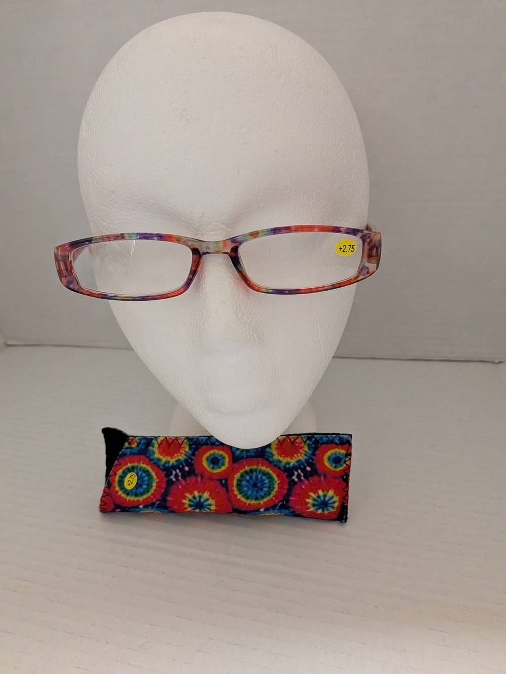 Tie Dye Readers with matching pouch Power +2.75 nwot